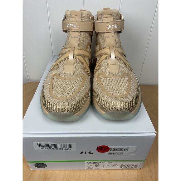 NIB APL Athletic Propulsion Labs Unisex Super Future Hi Tops in Champagne Size 9